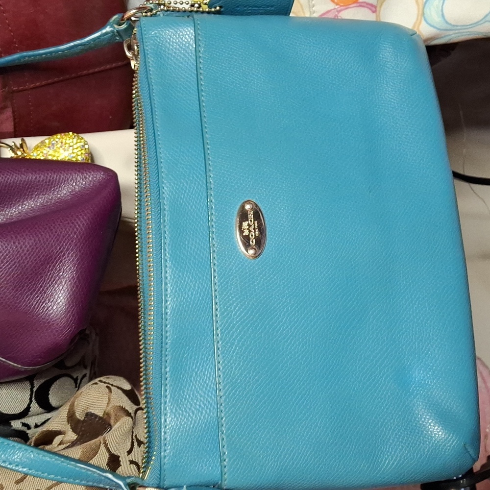 COACH TEAL BLUE LEATHER CROSSBODY